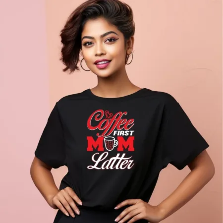 Women's Coffee Latter Graphics Printed Oversized T-Shirt