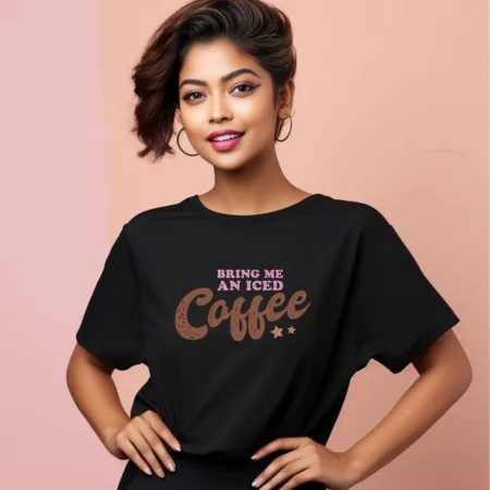 Women's Being Me A Nice Coffee Graphics Printed Oversized T-Shirt