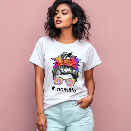 Women's #Momlife Graphics Printed T-Shirt