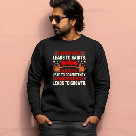 Men's Leads To Habits Lead To Consistency Graphics Printed Sweatshirts