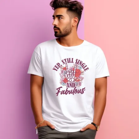 Men's Yep Still Single And Fabulous Graphics Printed T-Shirt