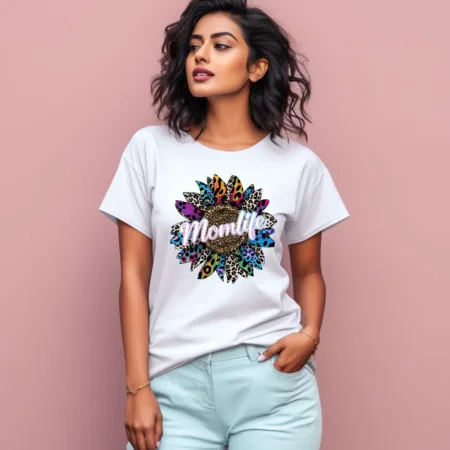 Women's Mom Life Graphics Printed T-Shirt