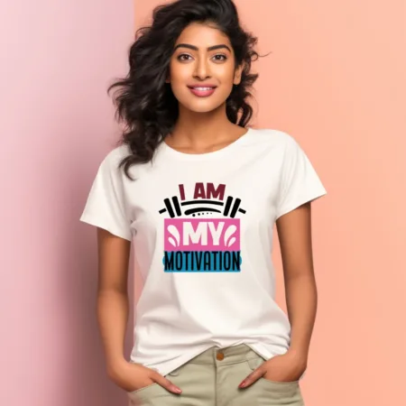 Women's I Am My Motivation Graphics Printed T-Shirt