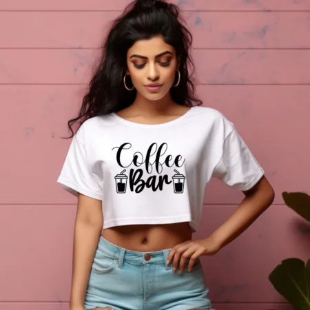 Women's Coffee Bar Graphics Printed Crop Tops