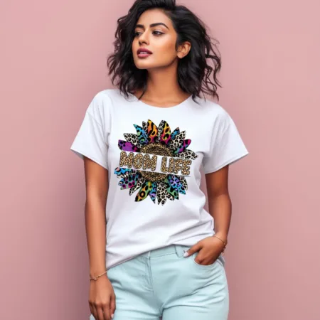 Women's Mom Life Graphics Printed T-Shirt