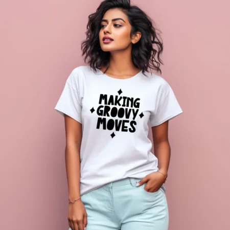 Women's Making Groovy Moves Graphics Printed T-Shirt