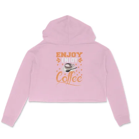 Women's Enjoy Coffee Graphics Printed Crop Hoodies