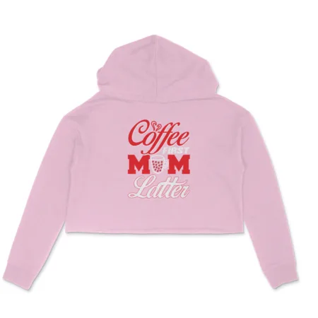Women's Coffee Latter Graphics Printed Crop Hoodies
