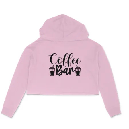 Women's Coffee Bar Graphics Printed Crop Hoodies