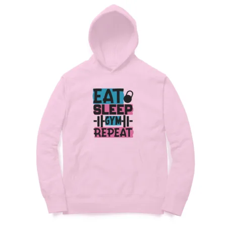 Men's Eat Sleep Gym Repeat Quote Printed Hoodies