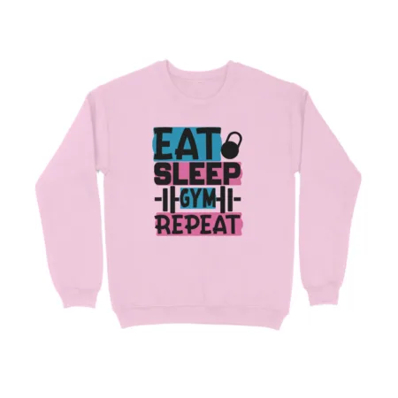 Men's Eat Sleep Gym Repeat Quote Printed Sweatshirts