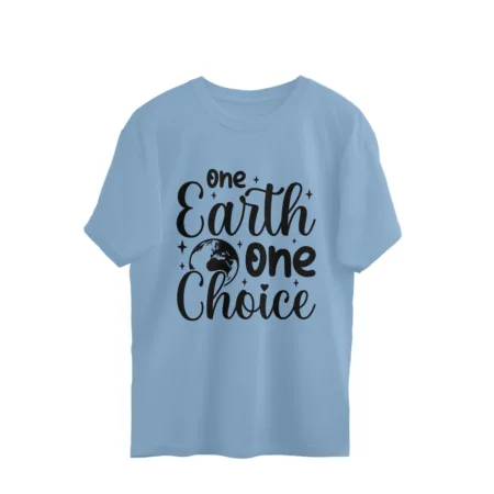 Men's One Earth One Choice Design Printed Oversized T-Shirt
