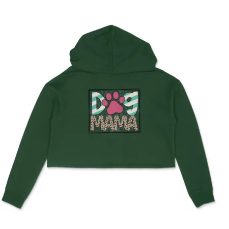 Women's Dog Mama Graphics Printed Crop Hoodies