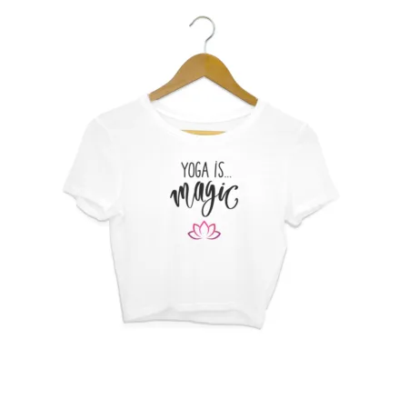 Women's Yoga is Magic Graphics Printed Crop Tops