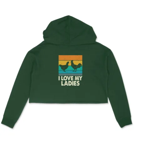 Women's I Love My Ladies Graphics Printed Crop Hoodies
