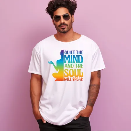 Men's Quiet The Mind And The Soul Will Speak Graphics Printed Oversized T-Shirt