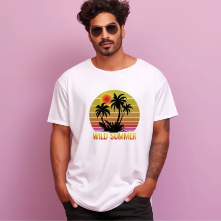 Men's Wild Summer  Graphics Printed Oversized T-Shirt