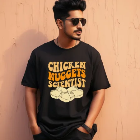 Men's Chicken nuggets scientist Graphics Printed Oversized T-Shirt