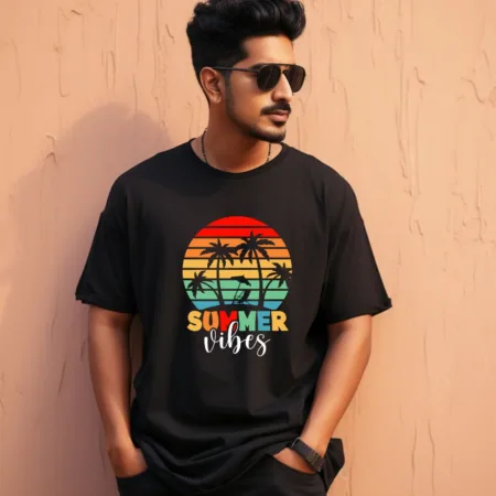 Men's Summer Vibes Graphics Printed Oversized T-Shirt