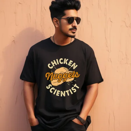 Men's Chicken nuggets scientist Graphics Printed Oversized T-Shirt