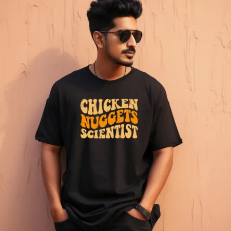 Men's Chicken nuggets scientist Graphics Printed Oversized T-Shirt