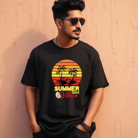 Men's Summer Vibes Graphics Printed Oversized T-Shirt
