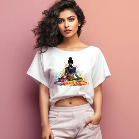 Women's Do Yoga Graphics Printed Oversized T-Shirt