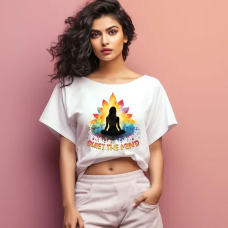 Women's Quiet The Mind Graphics Printed Oversized T-Shirt