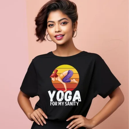 Women's Yoga For My Sanity Graphics Printed Oversized T-Shirt