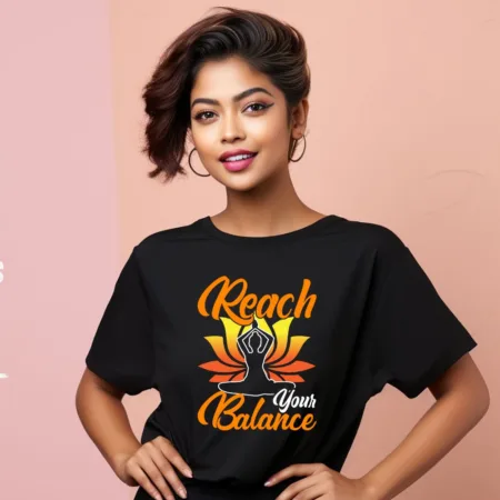 Women's Reach Your Balance Graphics Printed Oversized T-Shirt