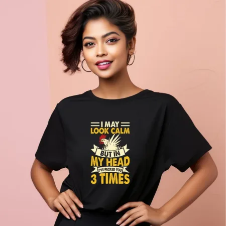 Women's I May Look Calm But In My Head Graphics Printed Oversized T-Shirt