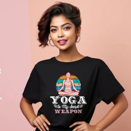 Women's Yoga Is My Secret Weapon Graphics Printed Oversized T-Shirt