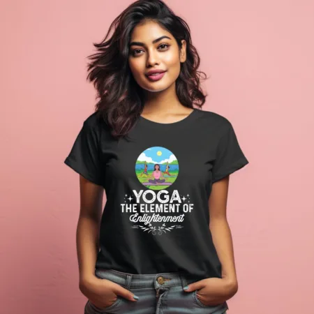 Women's Yoga The Element Of Enlightement Graphics Printed T-Shirt