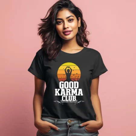 Women's Good Karma Club Graphics Printed T-Shirt