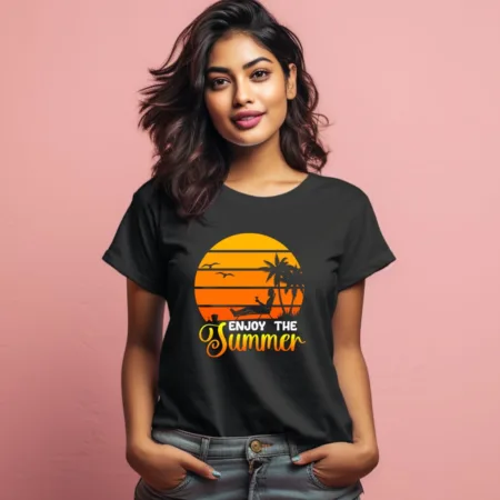 Women's Enjoy The Summer Graphics Printed T-Shirt