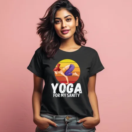 Women's Yoga For My Sanity Graphics Printed T-Shirt