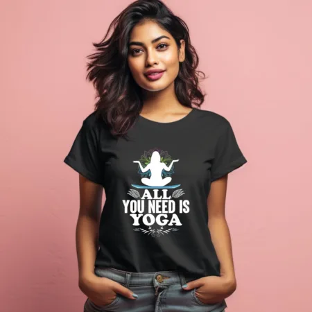 Women's All You Need Is Yoga Graphics Printed T-Shirt