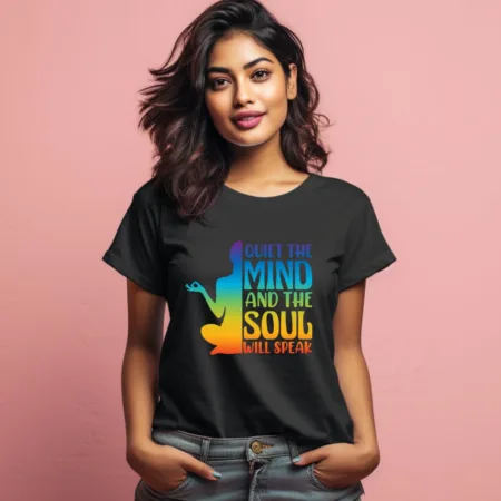 Women's Quiet The Mind And The Soul Will Speak Graphics Printed T-Shirt