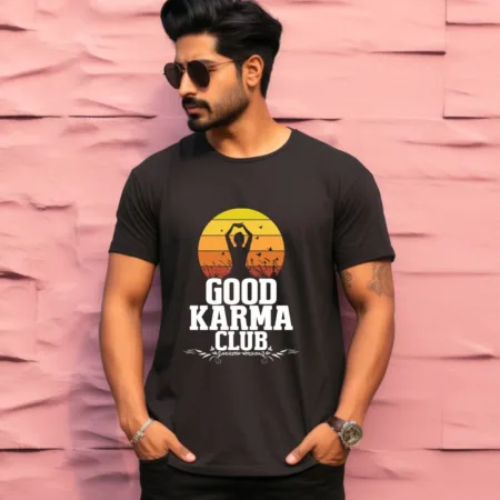 Men's Good Karma Club Graphics Printed T-Shirt