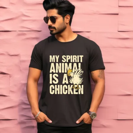 Men's My Spirit Animal Is A Chicken Graphics Printed T-Shirt
