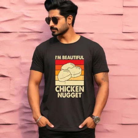 Men's I'm Beautiful Chicken Nugget Graphics Printed T-Shirt