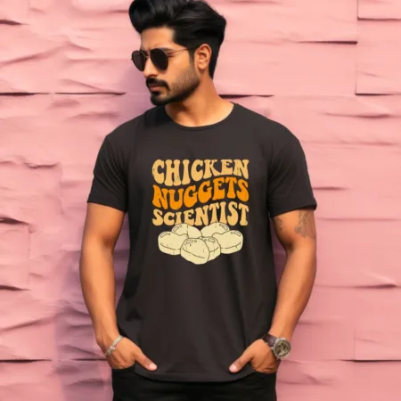 Men's Chicken nuggets scientist Graphics Printed T-Shirt