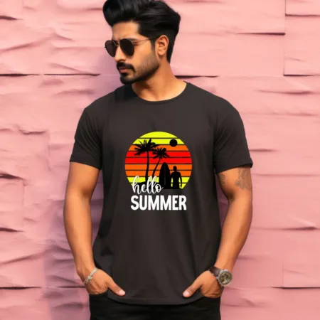 Men's Hello Summer Graphics Printed T-Shirt