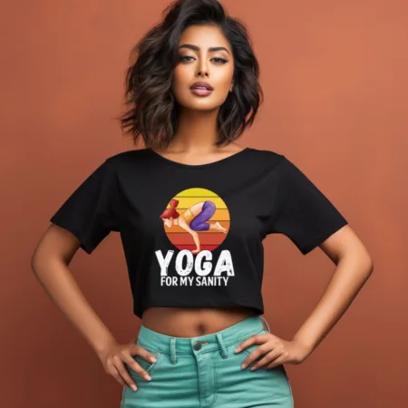 Women's Yoga For My Sanity Graphics Printed Crop Tops