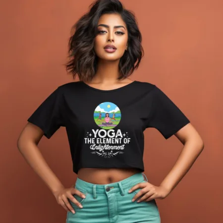 Women's Yoga The Element Of Enlightement Graphics Printed Crop Tops