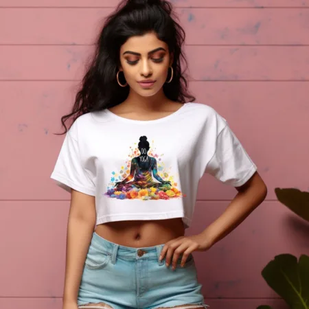 Women's Do Yoga Graphics Printed Crop Tops