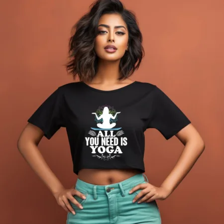 Women's All You Need Is Yoga Graphics Printed Crop Tops