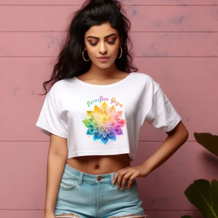Women's Practice Yoga Graphics Printed Crop Tops