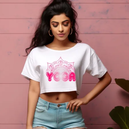 Women's Yoga Graphics Printed Crop Tops