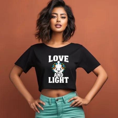 Women's Love And Light Graphics Printed Crop Tops
